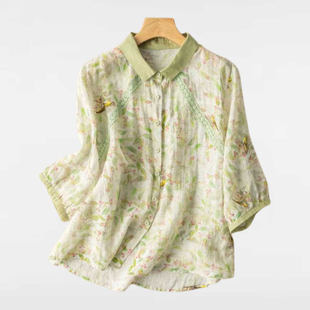 NICOLE | BLOUSE EN LIN CASUAL À MANCHES LONGUES