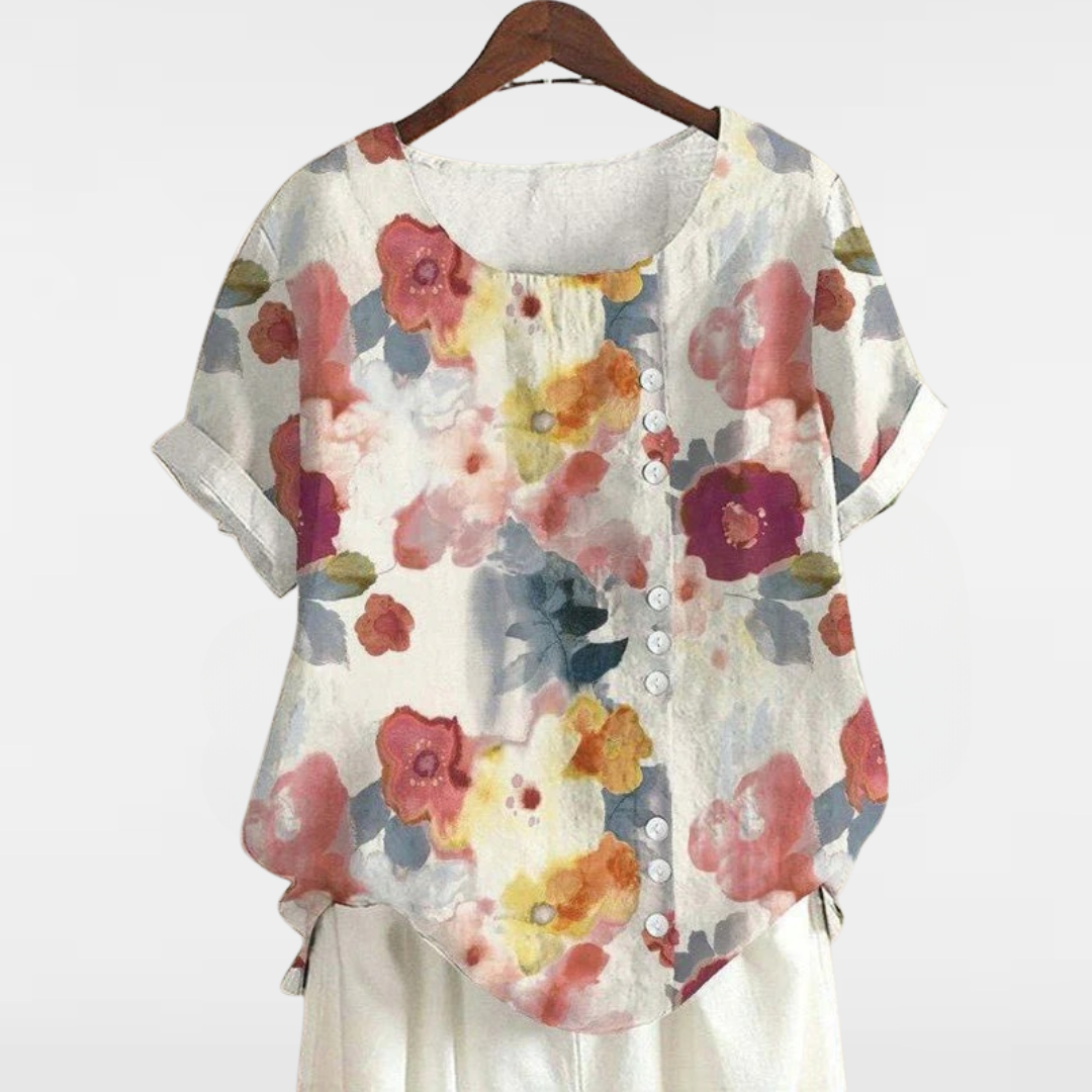 BLOOM | BLOUSE FLORALE À BOUTONS