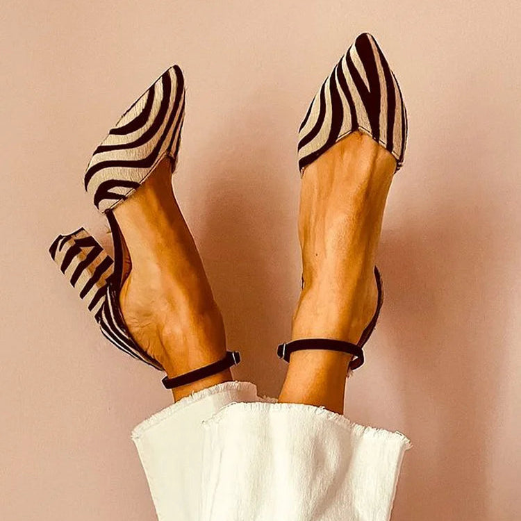 Zara - Escarpins à Imprimé Zebra Audacieux