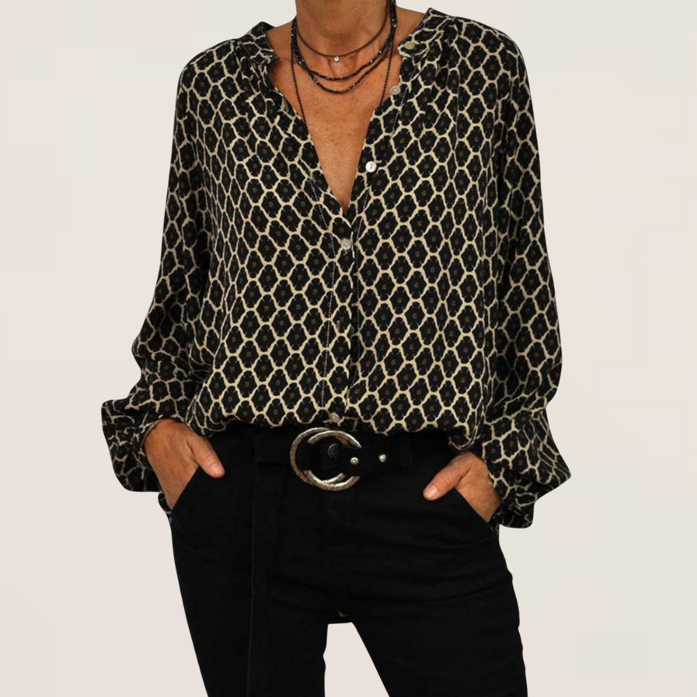 Serelina | Blouse Géométrique à Col V
