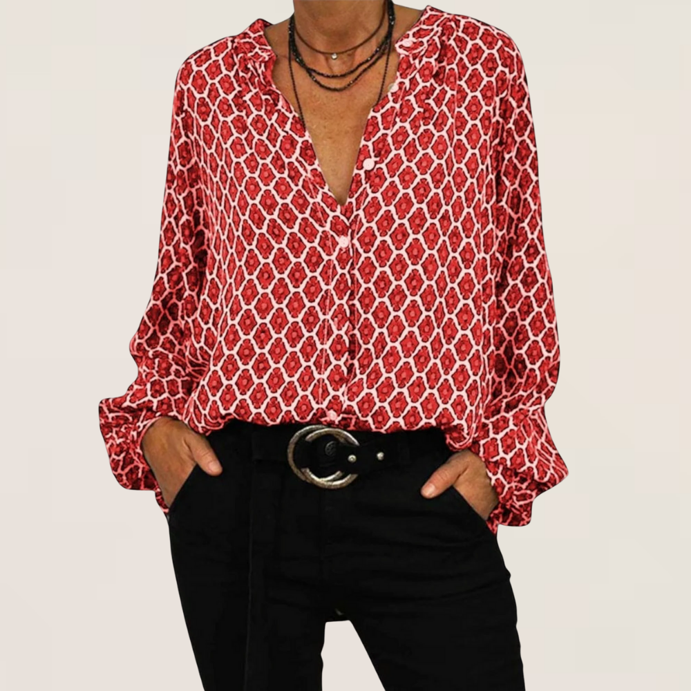 Serelina | Blouse Géométrique à Col V