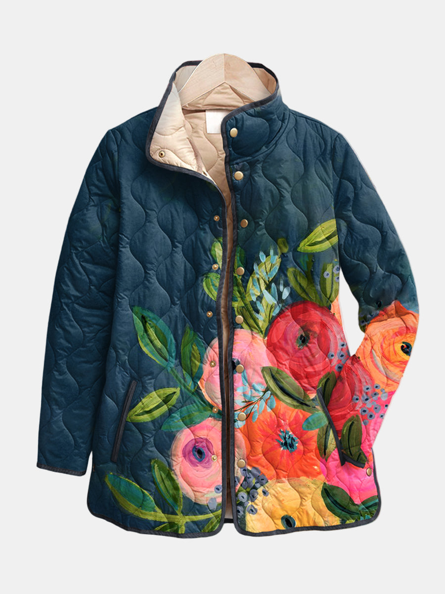 Amaya | Veste Matelassée Imprimé Floral Vintage