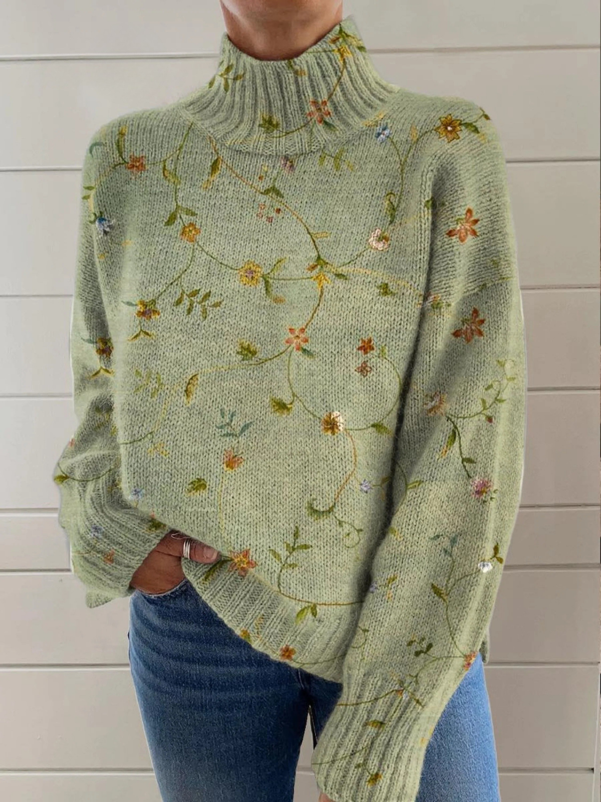 Irene | Pull à manches longues à motif floral