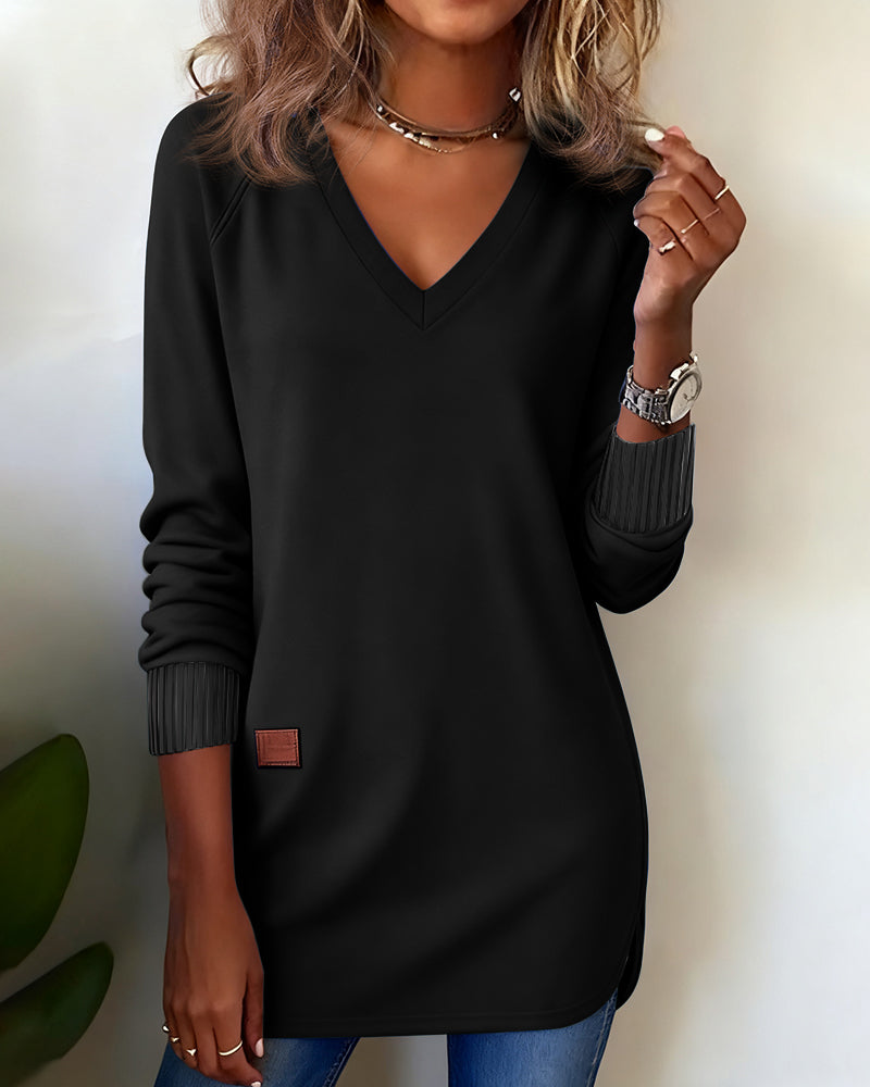 Laluna® | Sweat-shirt à col en V à la mode