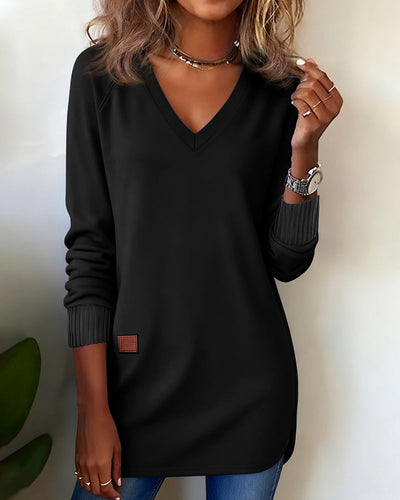 Laluna® | Sweat-shirt à col en V à la mode
