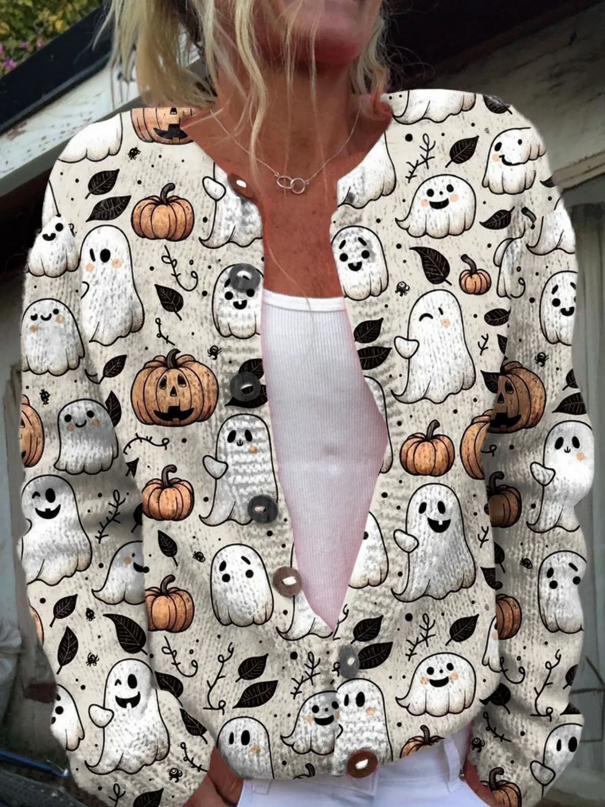 Olivia™ | Cardigan d'Halloween Fantôme Effrayant