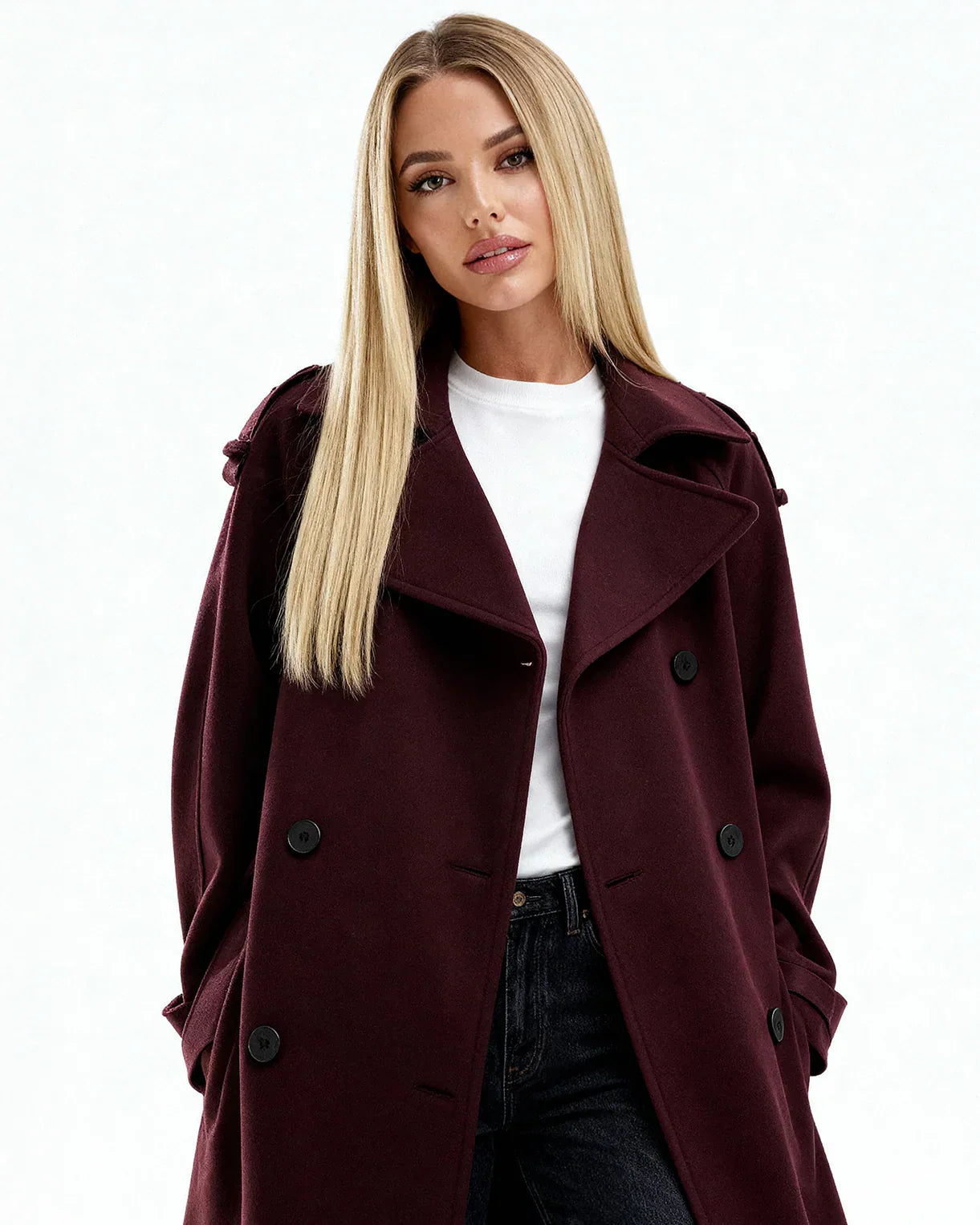 Marlowe™ | Manteau Trench Bourgogne