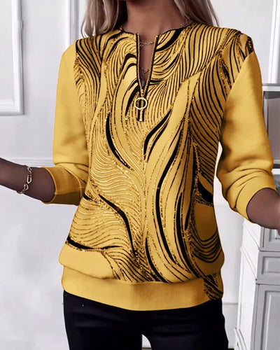 Laluna® | Sweat à zip imprimé décontracté