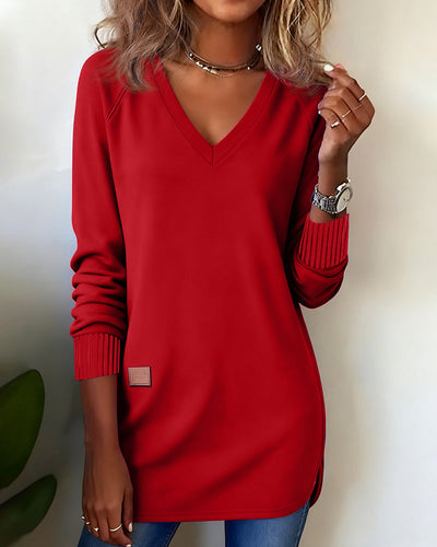 Laluna® | Sweat-shirt à col en V à la mode