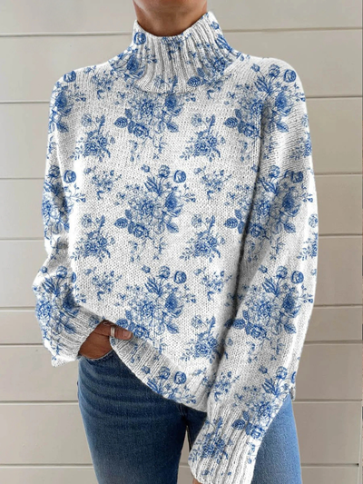 Milka | Turtleneck à motif floral avec impression artistique
