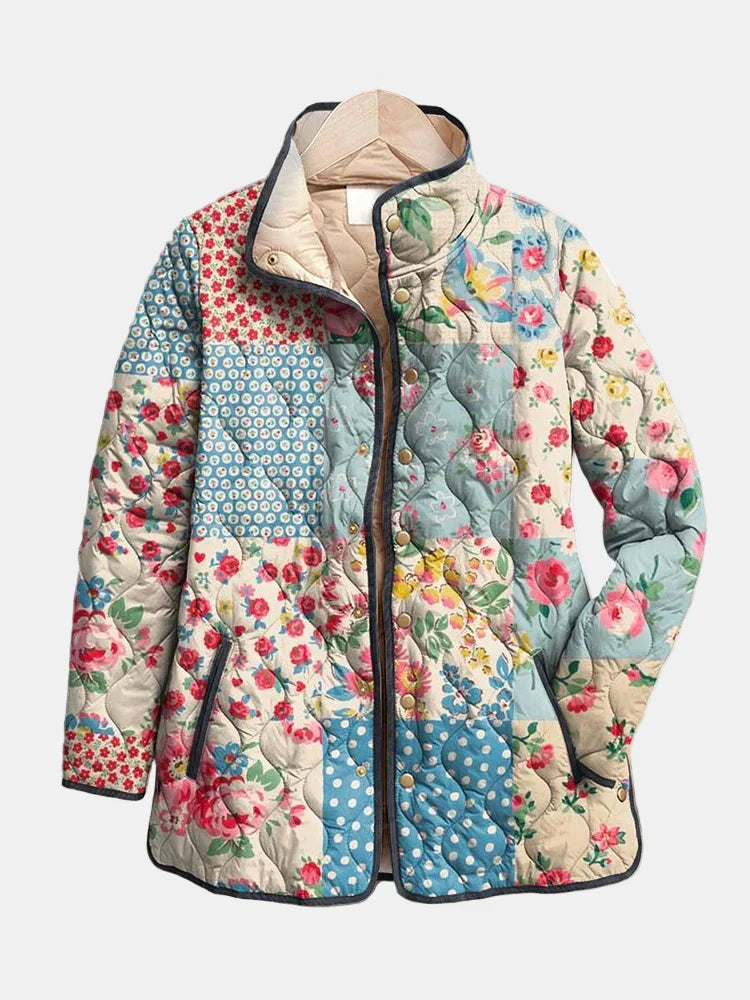Liora | Charmante Veste Matelassée à Fleurs