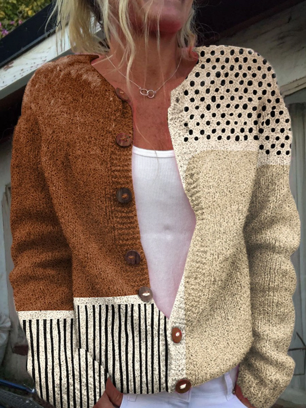 Harper™ | Cardigan à Pois Abstraits