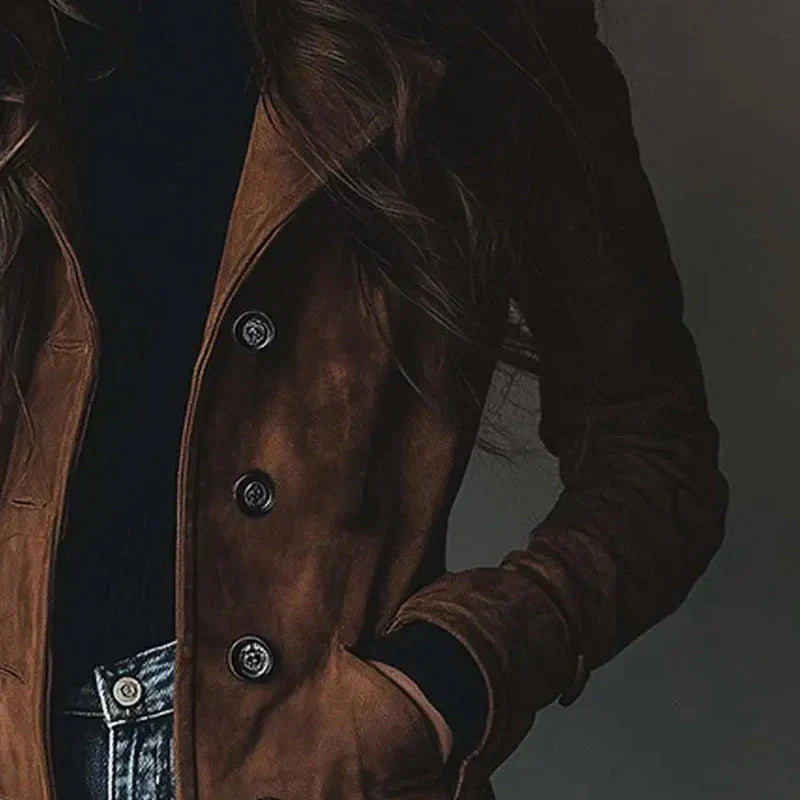 Eudora™ | Manteau Trench en Suède Vintage