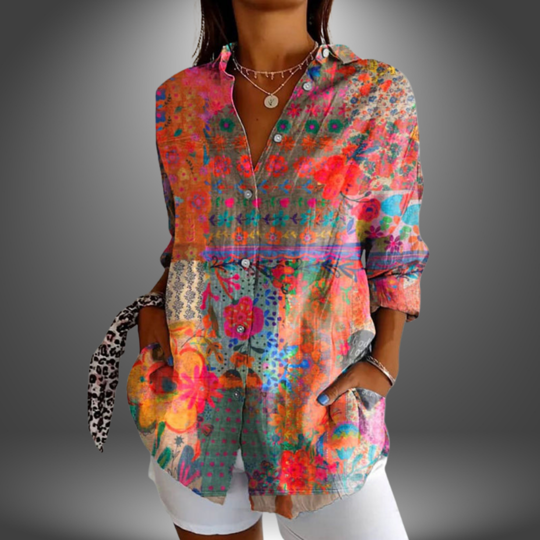 MERYL | BLOUSE IMPRIMÉE BOHO CHIC VIBRANTE