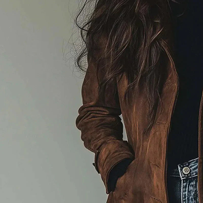 Eudora™ | Manteau Trench en Suède Vintage