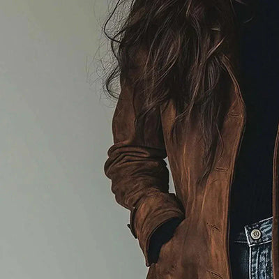 Eudora™ | Manteau Trench en Suède Vintage