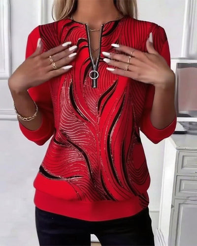 Laluna® | Sweat à zip imprimé décontracté