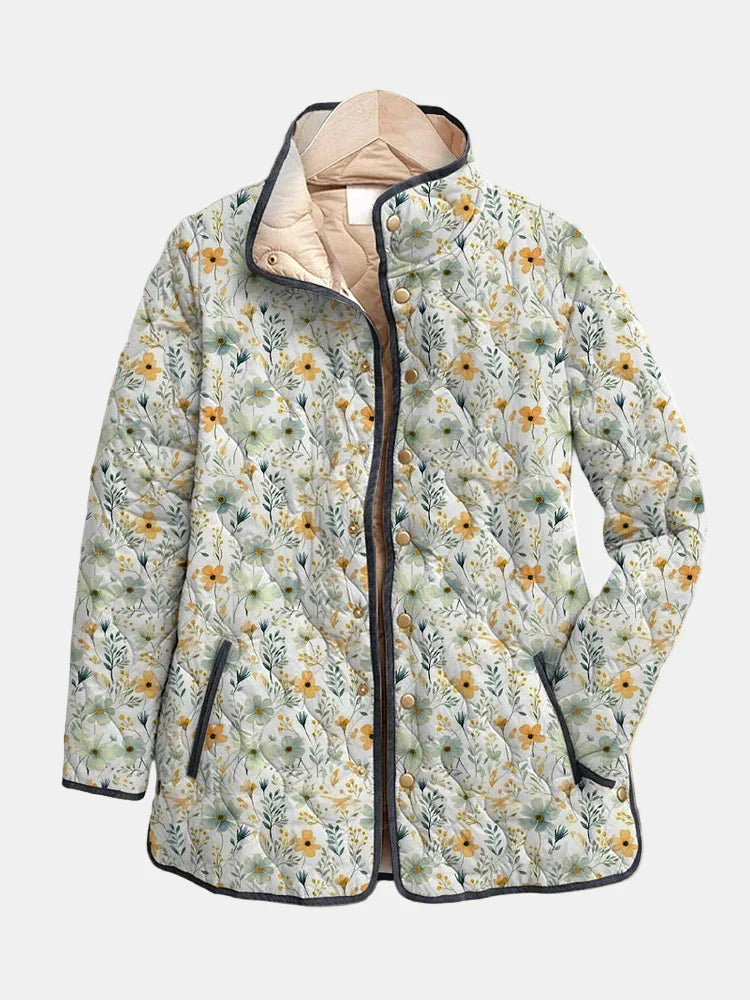 Nola | Manteau Matelassé Imprimé Floral Enchanteur