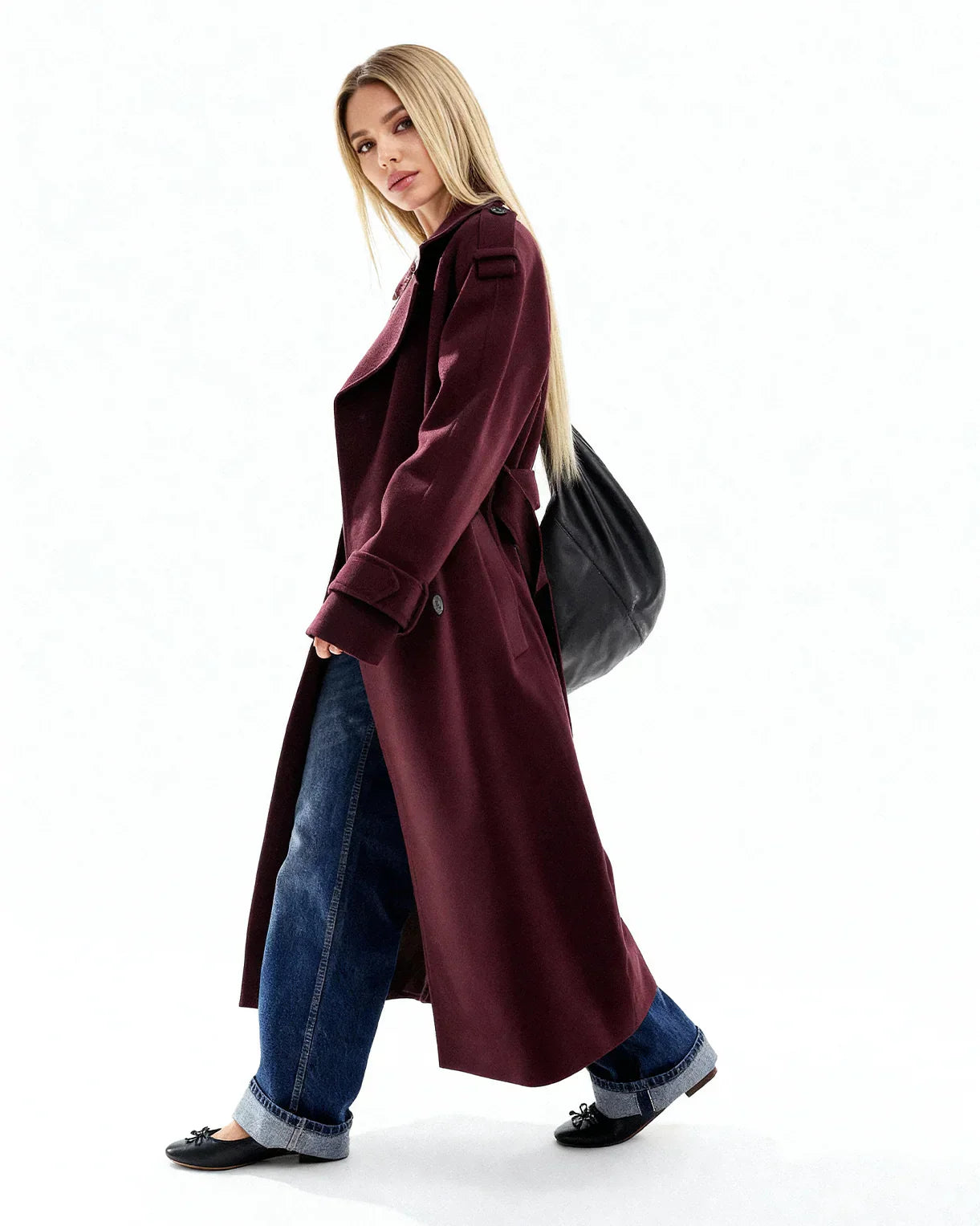 Marlowe™ | Manteau Trench Bourgogne