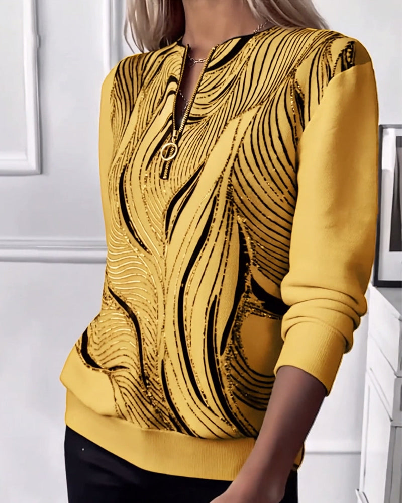 Laluna® | Sweat à zip imprimé décontracté