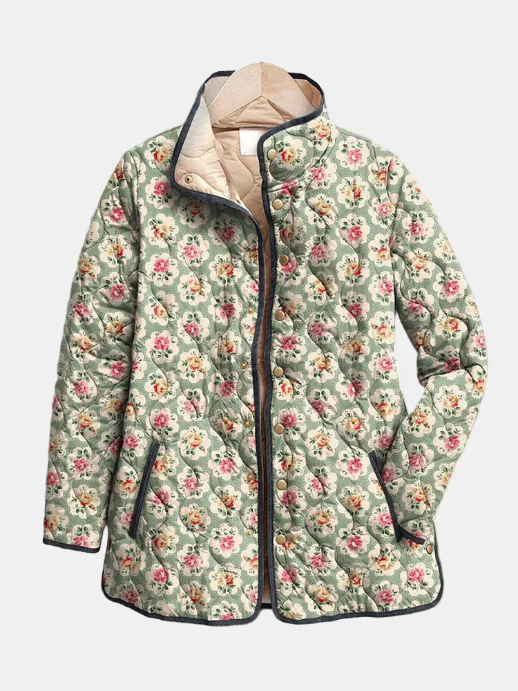 Aveline | Veste Matelassée avec Imprimé Floral Vintage
