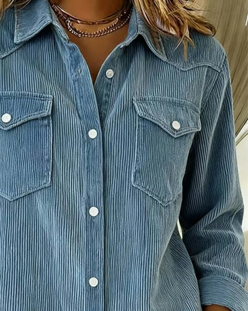 Laluna® | Chemise à Manches Longues avec Revers et Patte de Boutonnage