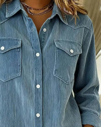 Laluna® | Chemise à Manches Longues avec Revers et Patte de Boutonnage