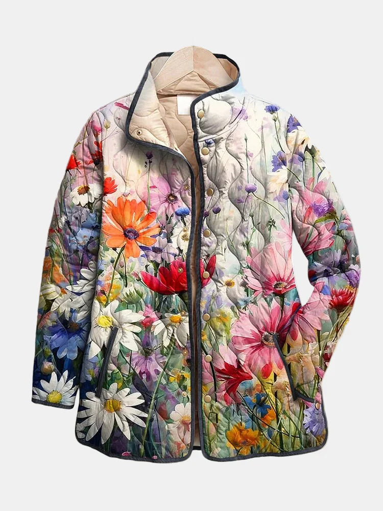 Kaia | Veste Matelassée Vintage à Imprimé Floral Charmant