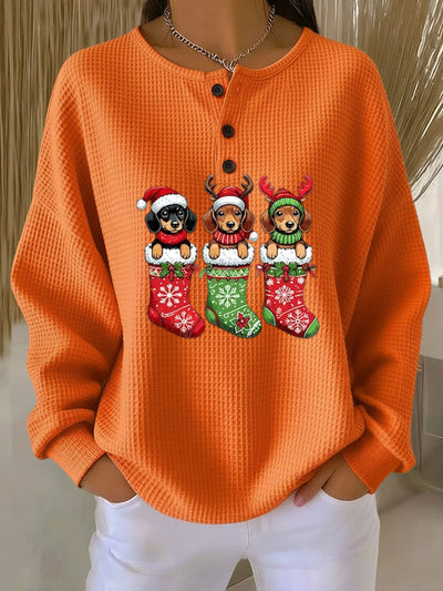 Grethe | Pull de Noël Vintage avec Motif de Chien