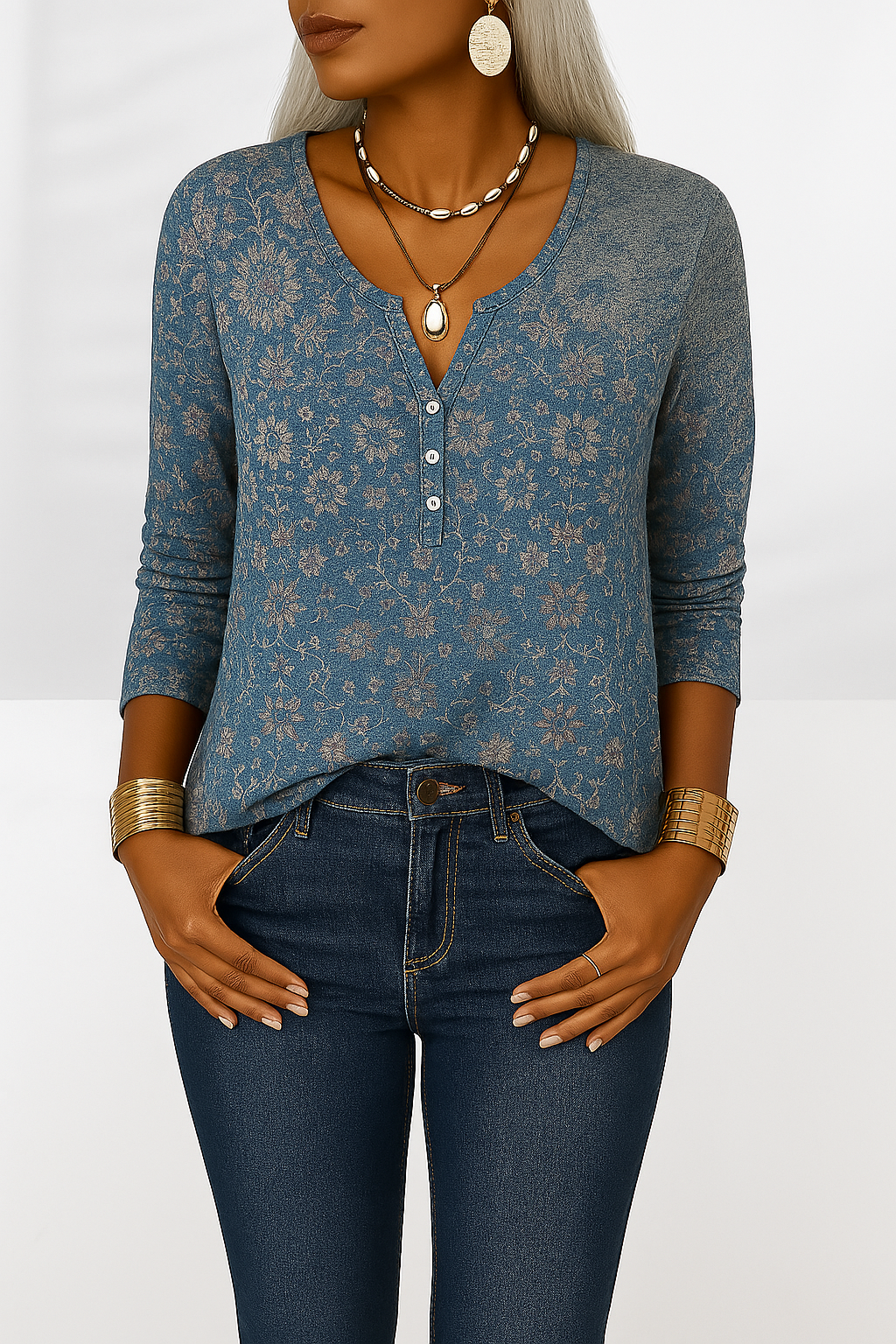 FLEXIA | BLOUSE FLORALE À MANCHES LONGUES