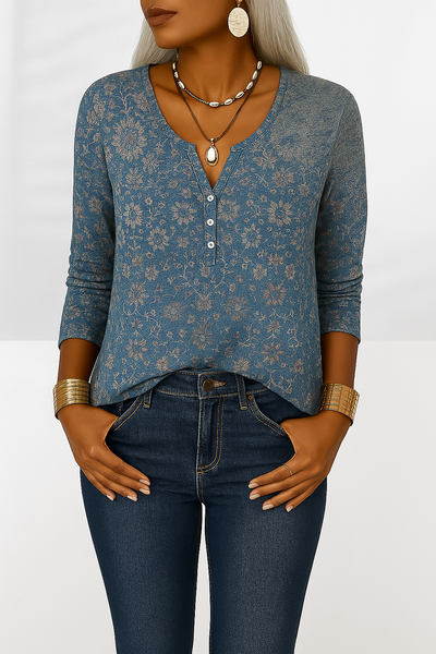 FLEXIA | BLOUSE FLORALE À MANCHES LONGUES