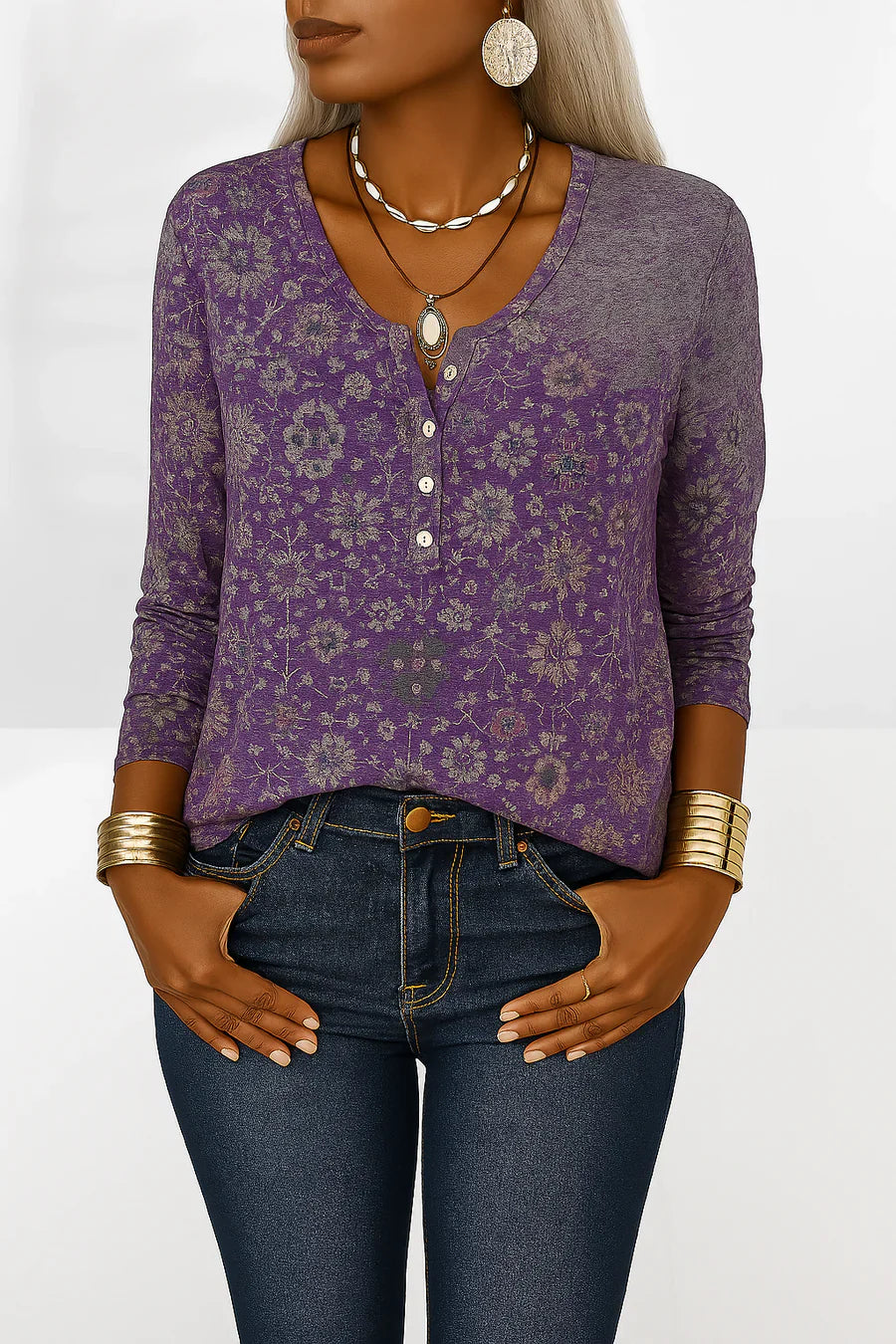 FLEXIA | BLOUSE FLORALE À MANCHES LONGUES