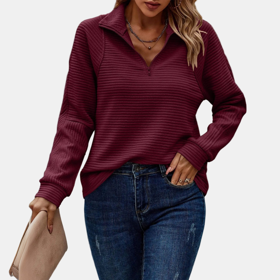 Maevira | Pull à Détail à Zip Demi