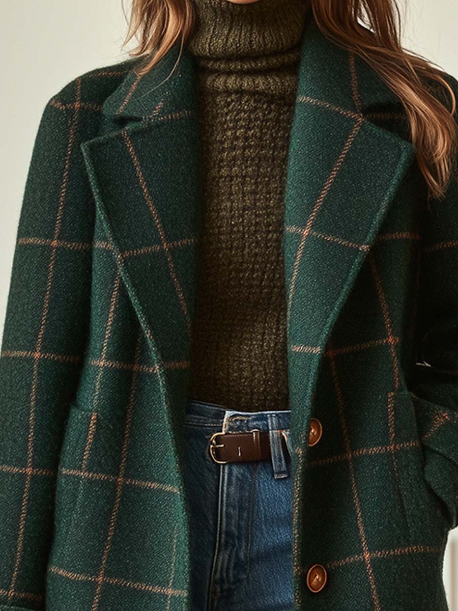 Kaitlyn™ | Manteau en Tweed à Carreaux Retro